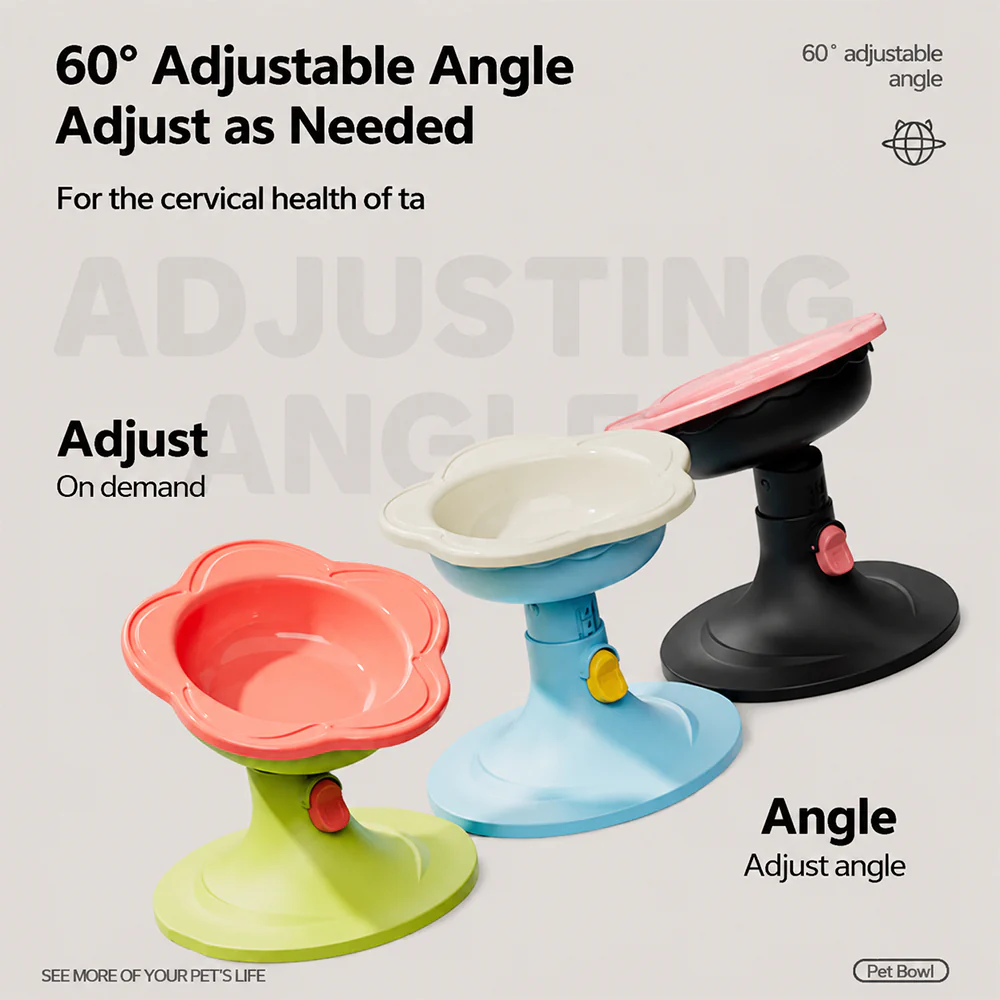 Adjustable Elevated Pet Bowl Ceramic Neck Support - Image 4