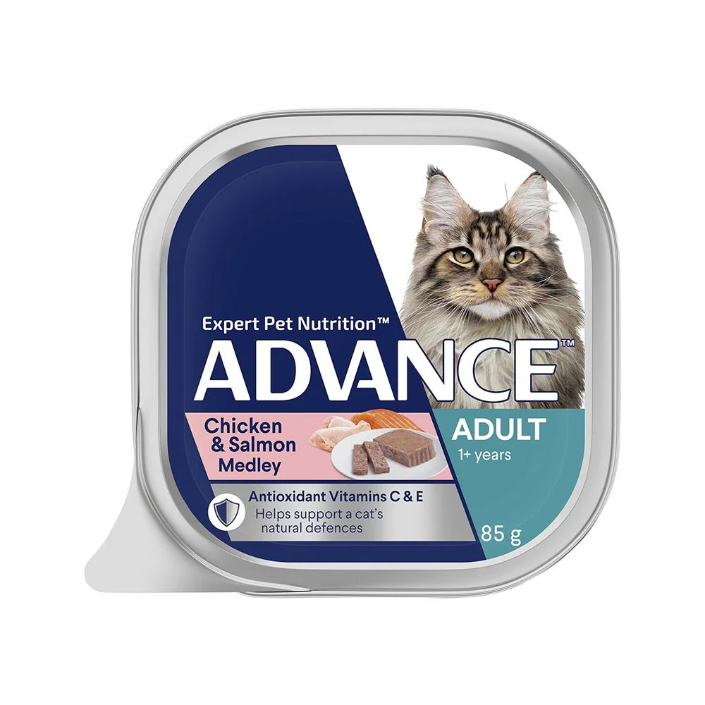 ADVANCE Chicken & Salmon Medley Cat Food for Adult Cats 7x85g - Image 6