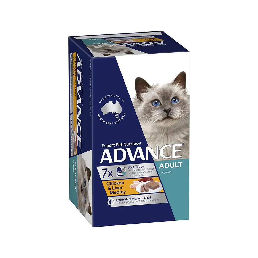 ADVANCE Chicken & Liver Medley Cat Food for Adult Cats 7x85g - Image 3