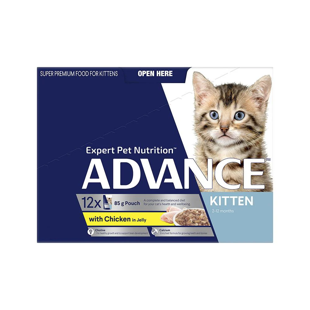 ADVANCE Chicken Jelly Cat Food for Kittens 12x85g - Image 3