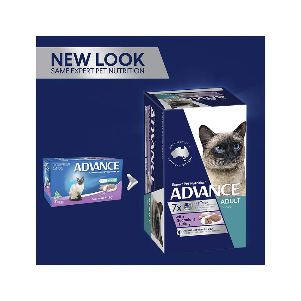 ADVANCE Succulent Turkey Cat Food for Adult Cats 7x85g - Image 3