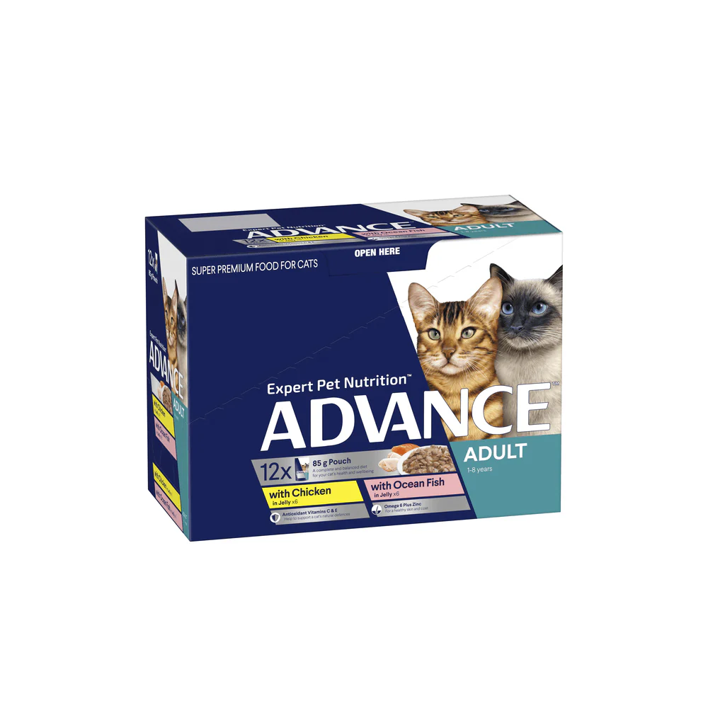 ADVANCE Ocean Fish and Chicken Jelly Mix Cat Food for Adult Cats 12x85g - Image 3