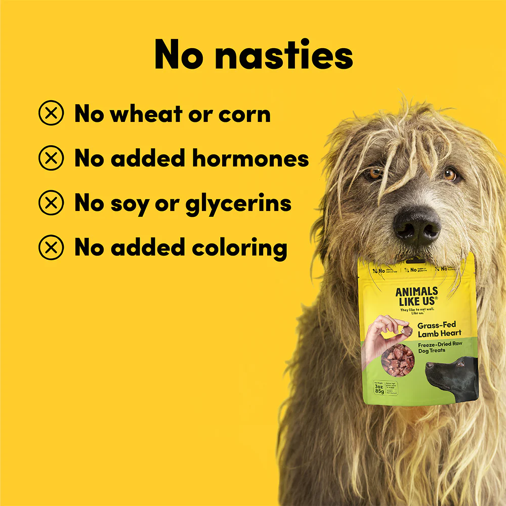 ANIMALS LIKE US Grass Fed Lamb Heart Freeze Dried Raw Dog Treats 85g - Image 6
