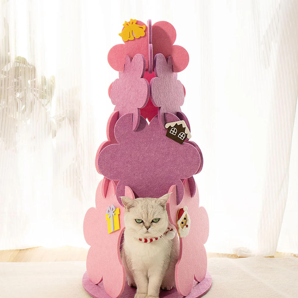 Assembled Christmas Tree Felt Cat Bed - Image 6