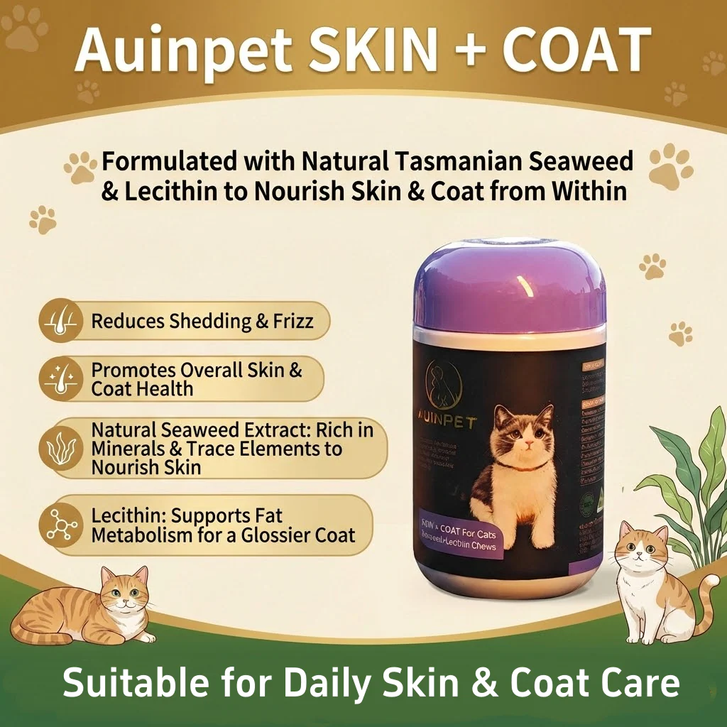 AUINPET Skin + Coat Seaweed & Lecithin For Cats 120g - Image 2