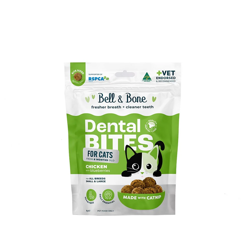 BELL & BONE Dental Bites Chicken With Blueberries Cat Treats 80g