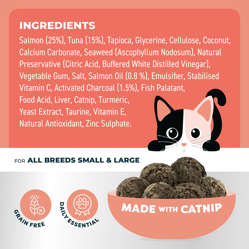 BELL & BONE Dental Bites Salmon With Charcoal Cat Treats 80g - Image 4