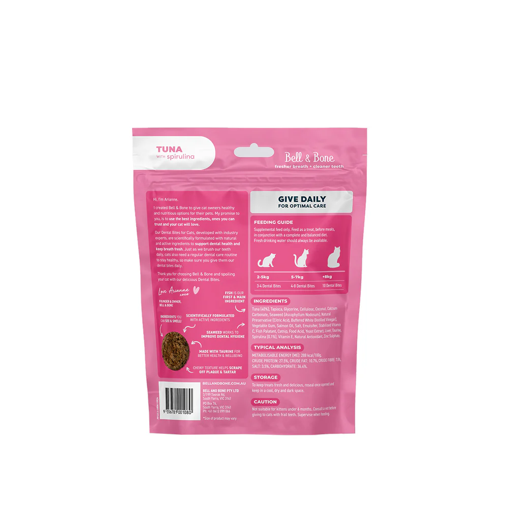 BELL & BONE Dental Bites Tuna With Spirulina Cat Treats 80g - Image 2