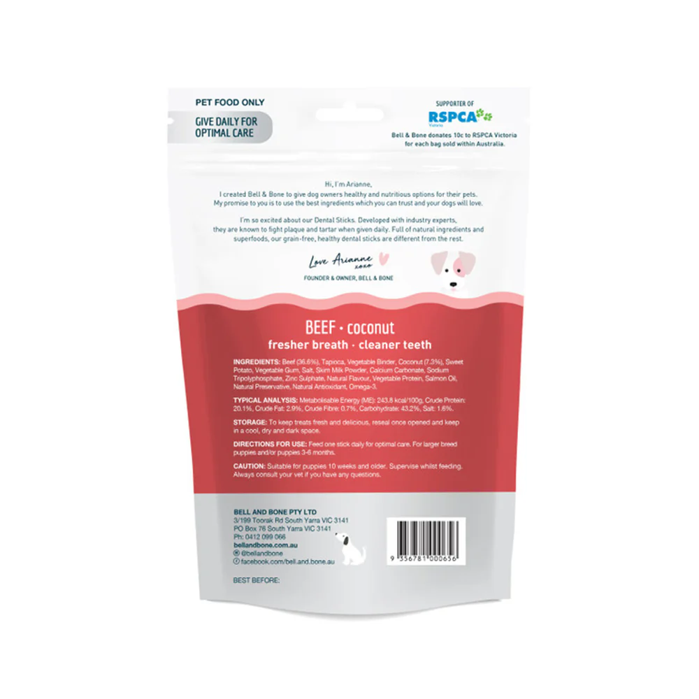 BELL & BONE Dental Chews Beef & Coconut Puppy Treats - Image 2