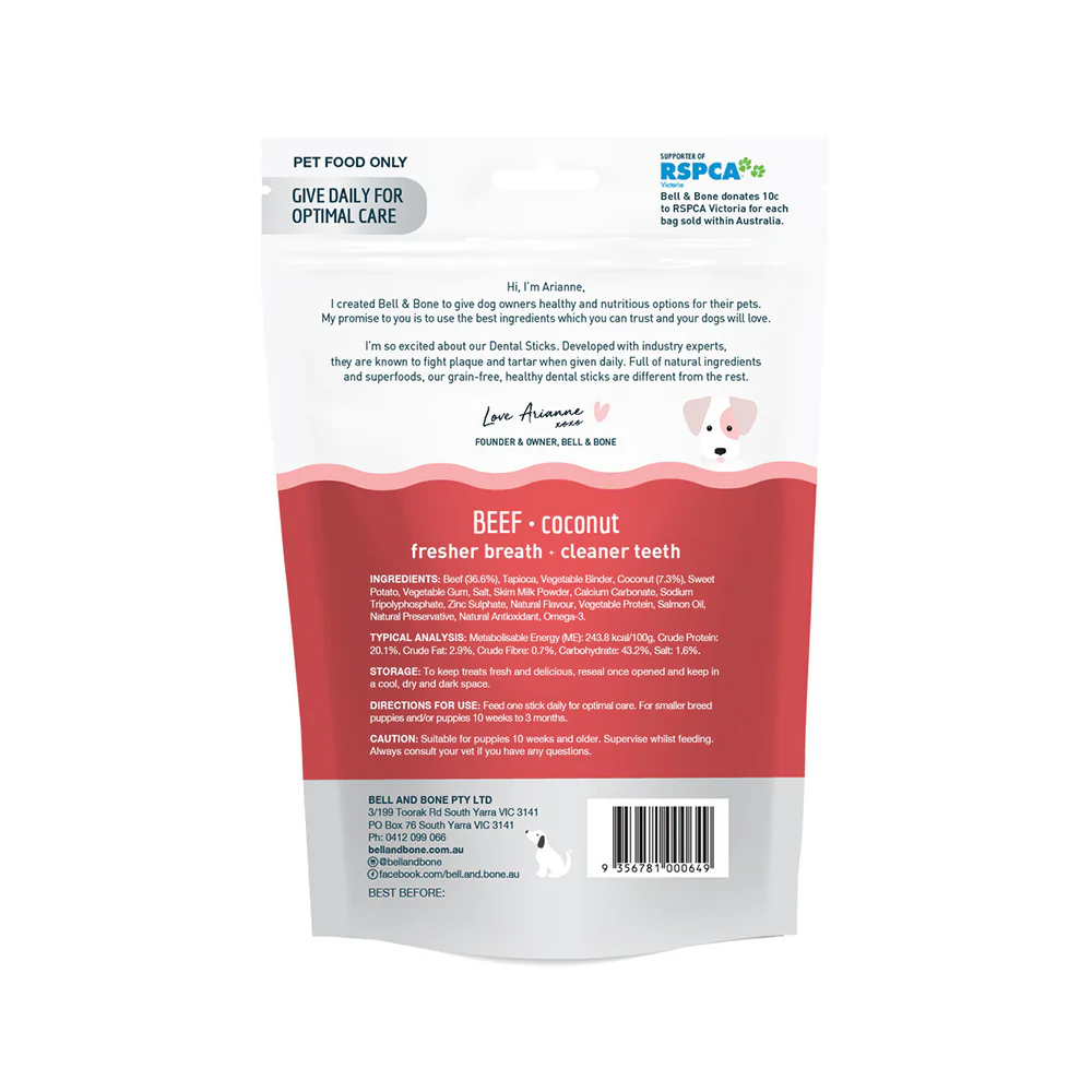 BELL & BONE Dental Chews Beef & Coconut Puppy Treats - Image 4
