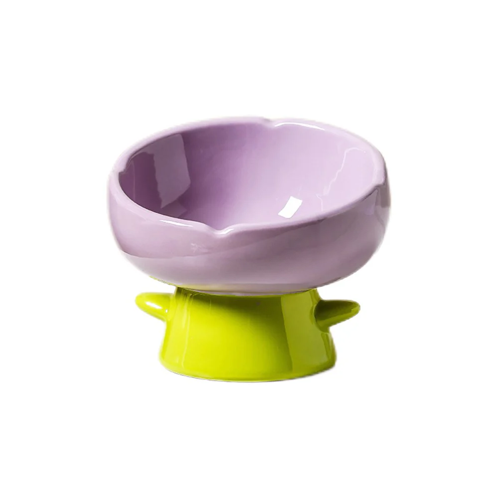 Beveled Ceramic Petal Pet Bowl 220ml - Image 2