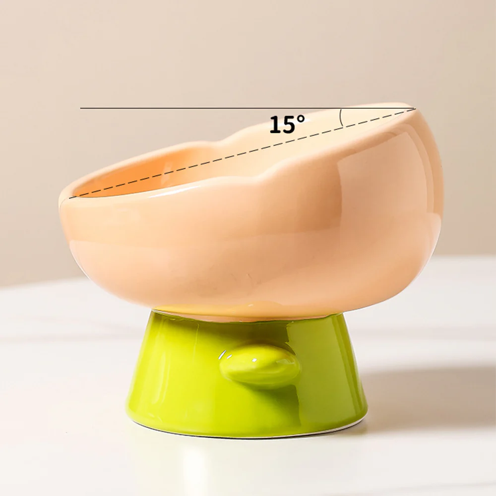 Beveled Ceramic Petal Pet Bowl 220ml - Image 8