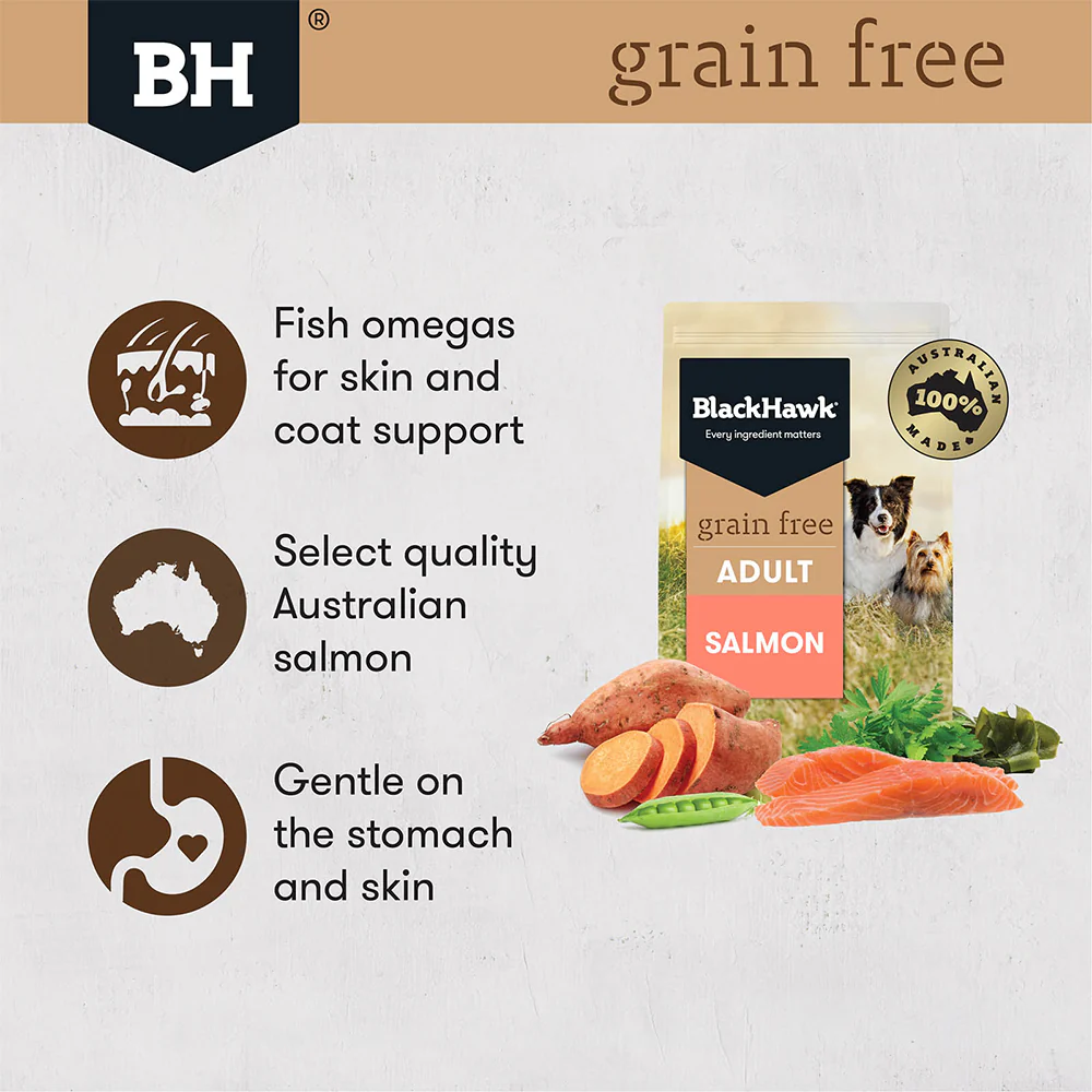 BLACK HAWK Grain Free Salmon Adult Dry Dog Food 15kg - Image 3