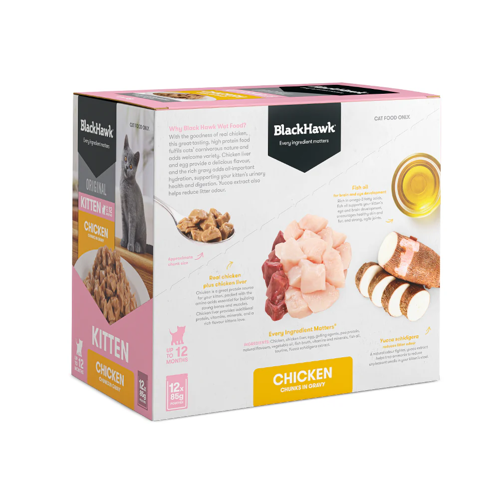 BLACK HAWK Original Chicken in Gravy Kitten Wet Cat Food - Image 5
