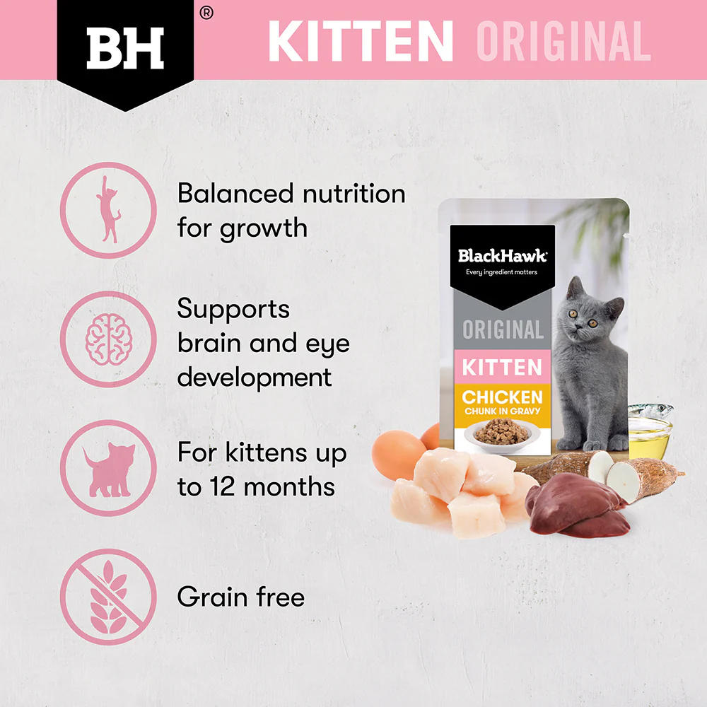 BLACK HAWK Original Chicken in Gravy Kitten Wet Cat Food - Image 6