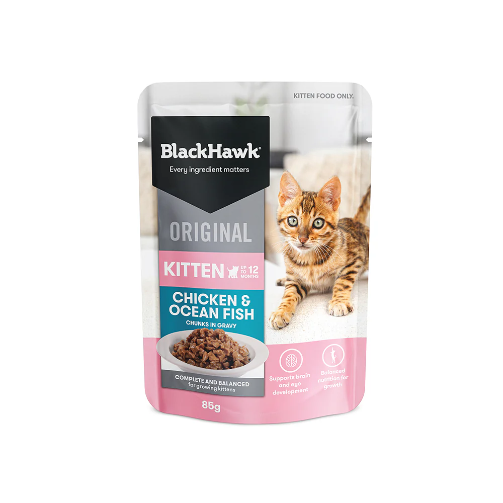 BLACK HAWK Original Chicken & Ocean Fish in Gravy Kitten Wet Cat Food - Image 4
