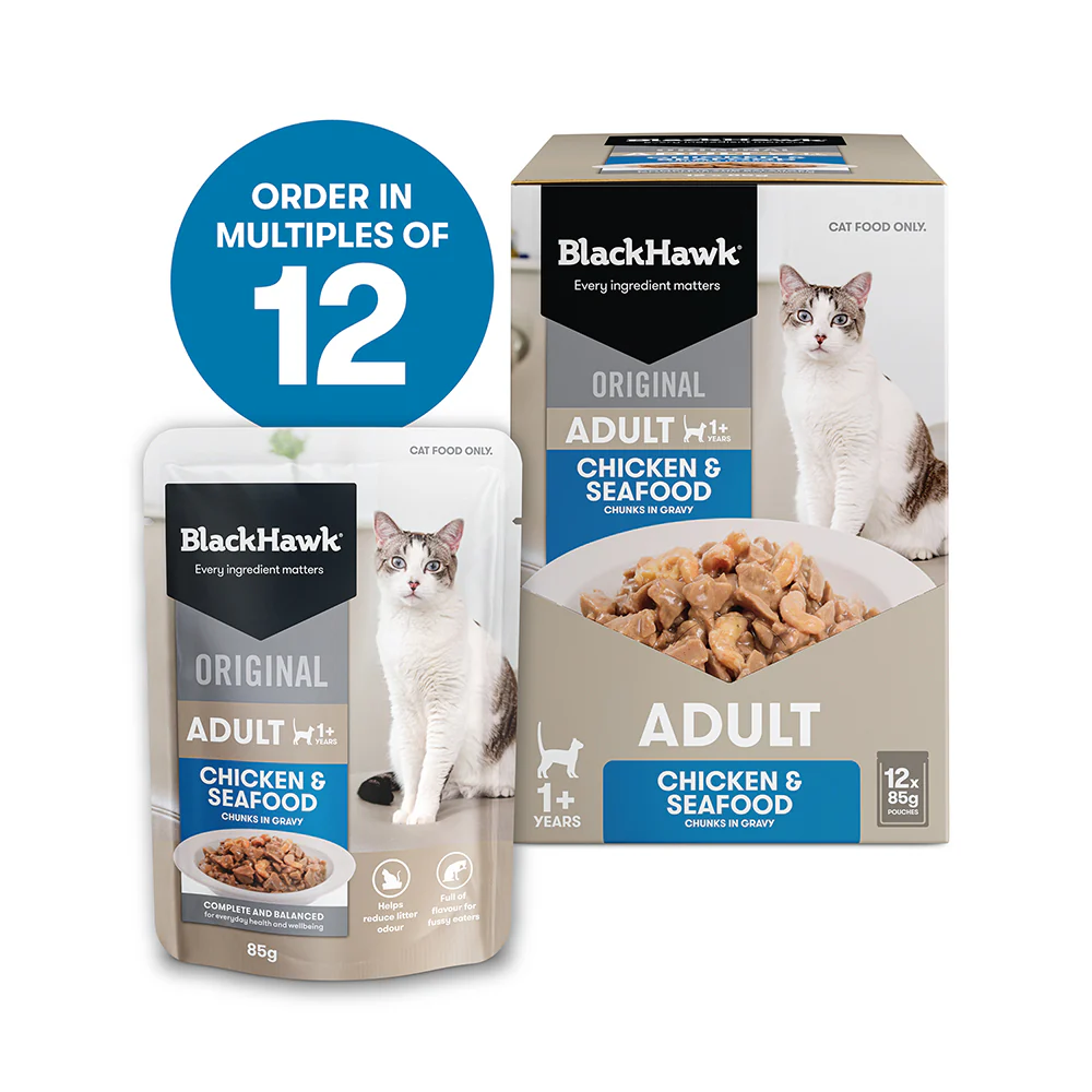 BLACK HAWK Original Chicken & Seafood in Gravy Adult Wet Cat Food - Image 7