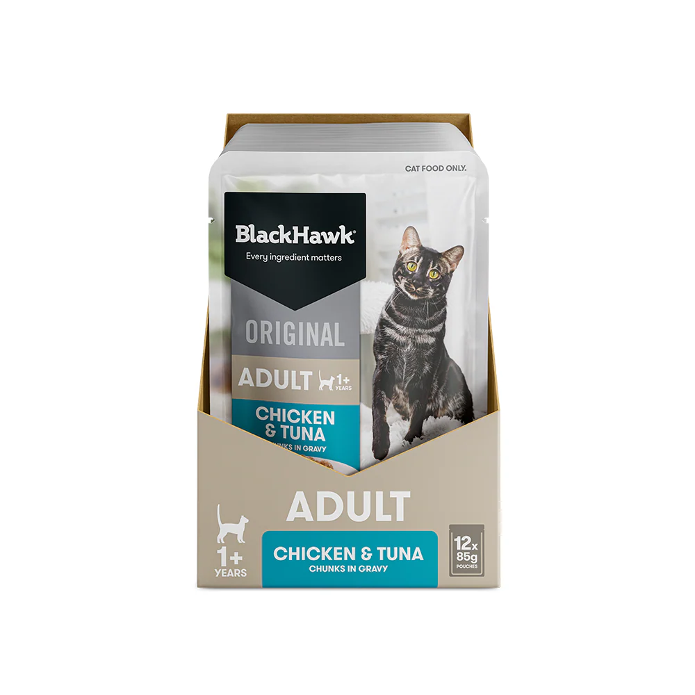 BLACK HAWK Original Chicken & Tuna in Gravy Adult Wet Cat Food