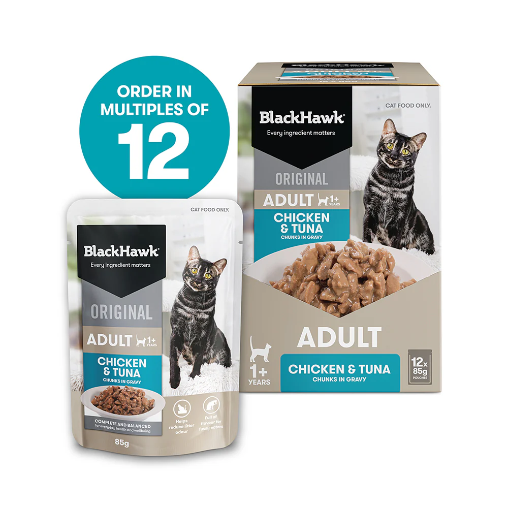 BLACK HAWK Original Chicken & Tuna in Gravy Adult Wet Cat Food - Image 12