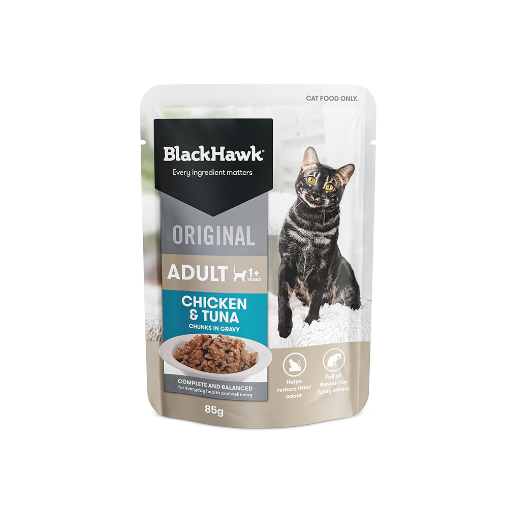 BLACK HAWK Original Chicken & Tuna in Gravy Adult Wet Cat Food - Image 4