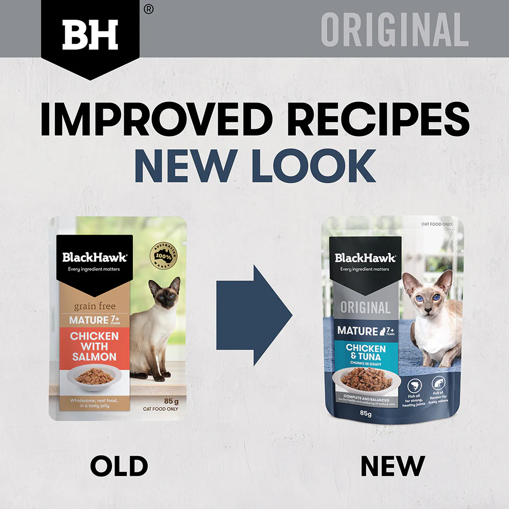 BLACK HAWK Original Chicken & Tuna in Gravy Mature 7+ Wet Cat Food - Image 2