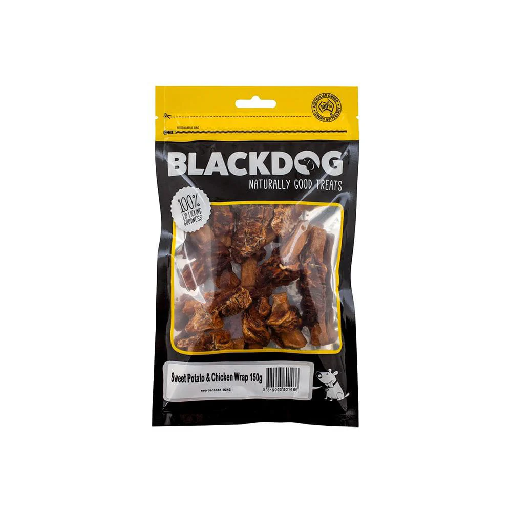 BLACKDOG Sweet Potato Chicken Wrap Dry Dog Treats 150g