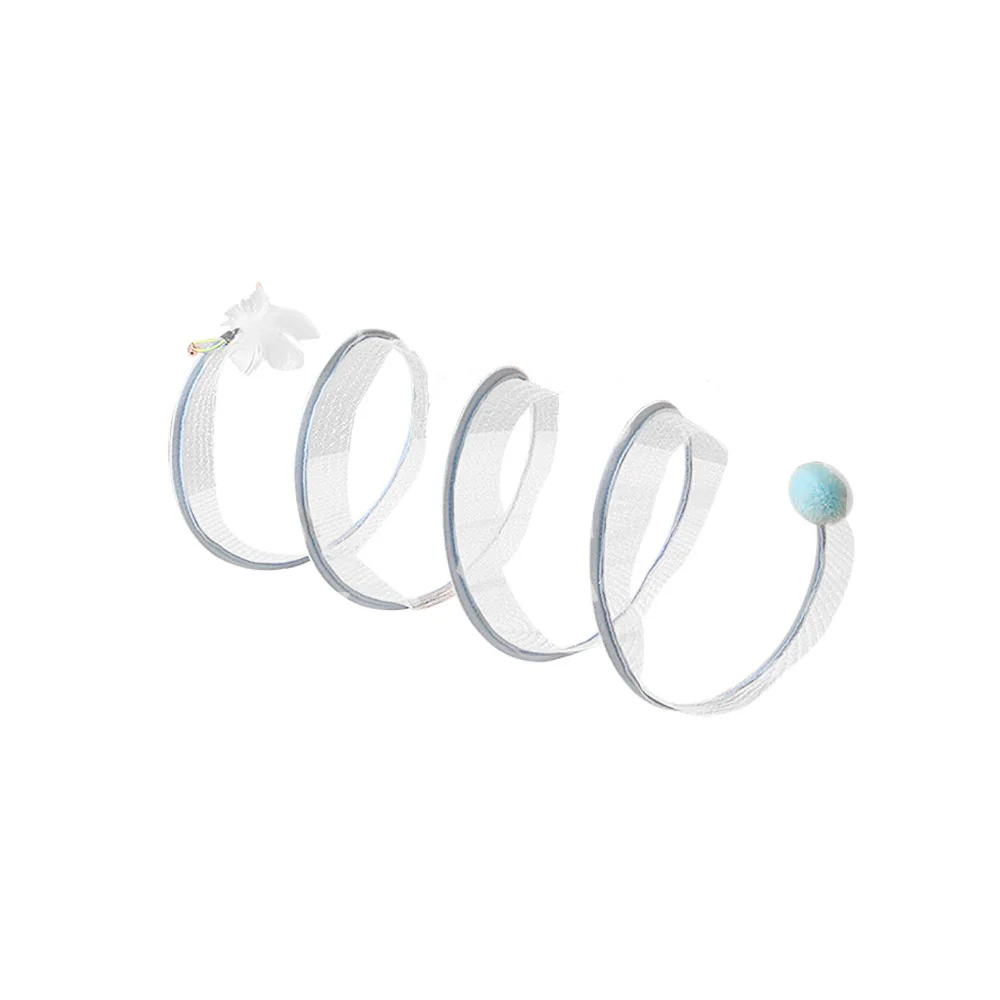 Blue Ball S-Shaped Collapsible Cat Tunnel Toy