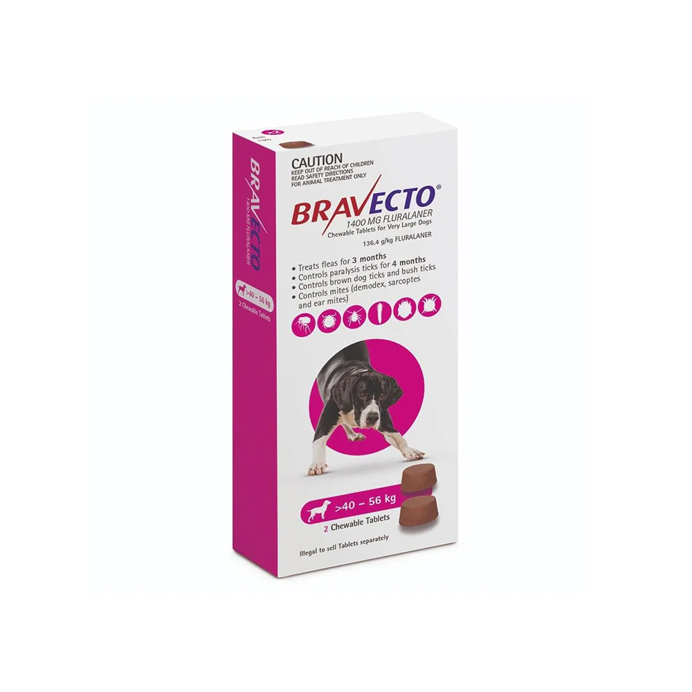 BRAVECTO For Very Large Dog 40-56kg 2 Chews