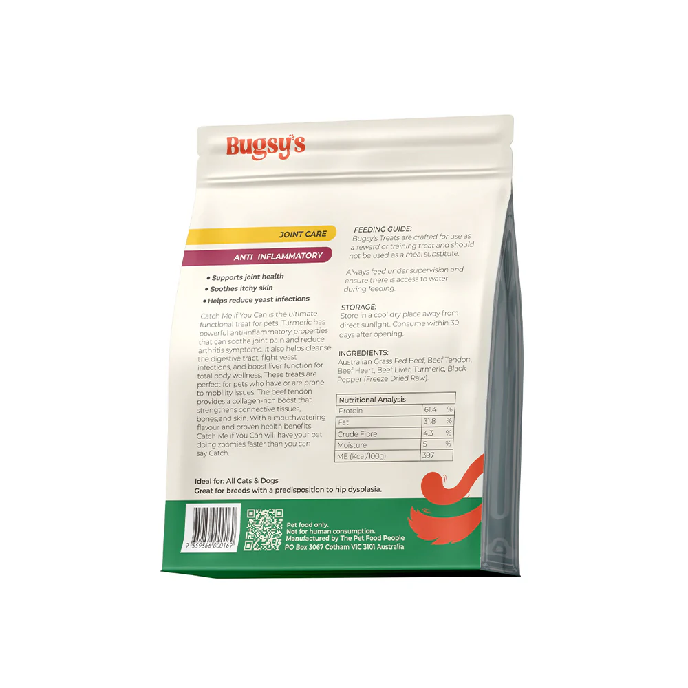 BUGSY'S Freeze Dried Beef & Turmeric Pet Treats 70g - Image 2