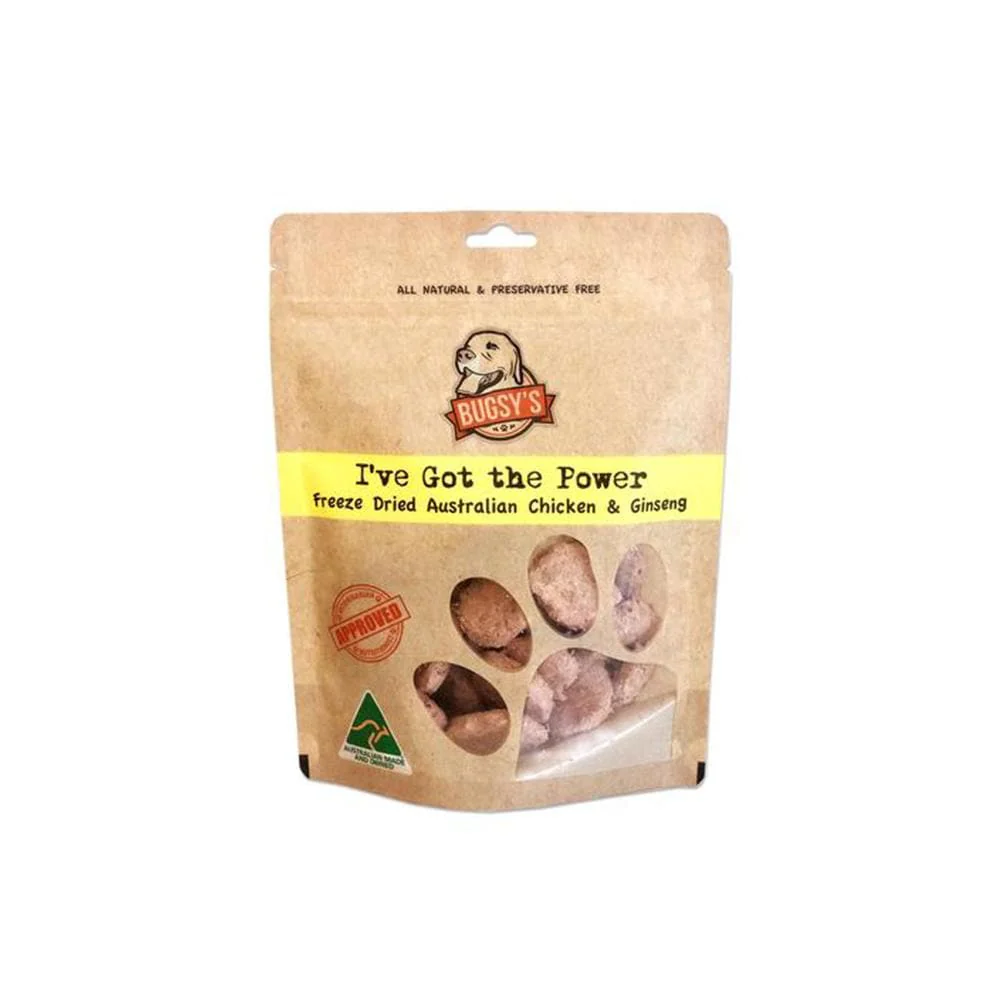 BUGSY'S I've Got The Power Chicken and Ginseng Dog Nature Treats 70g