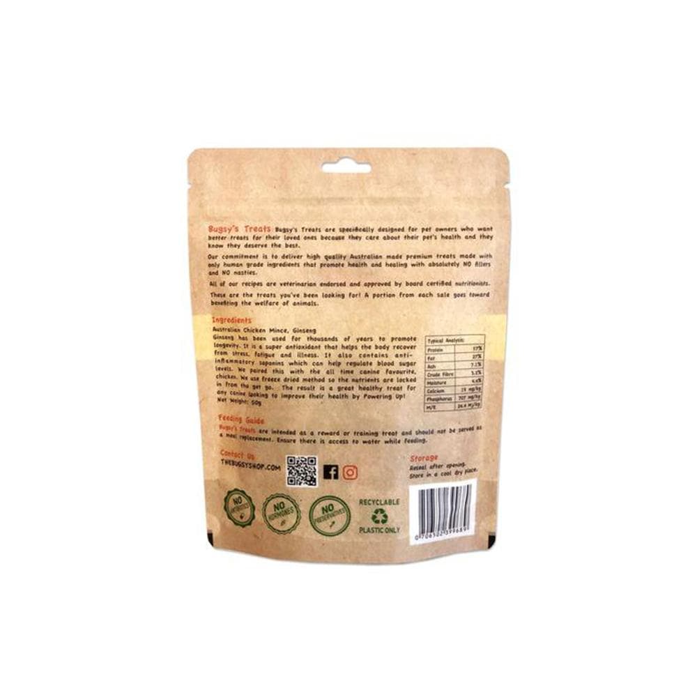 BUGSY'S I've Got The Power Chicken and Ginseng Dog Nature Treats 70g - Image 2