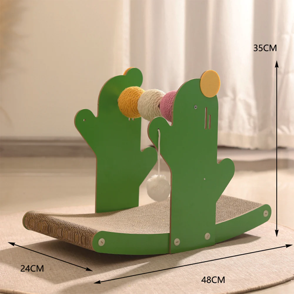 Cactus Corrugated Paper Seesaw Cat Scratcher - Image 2
