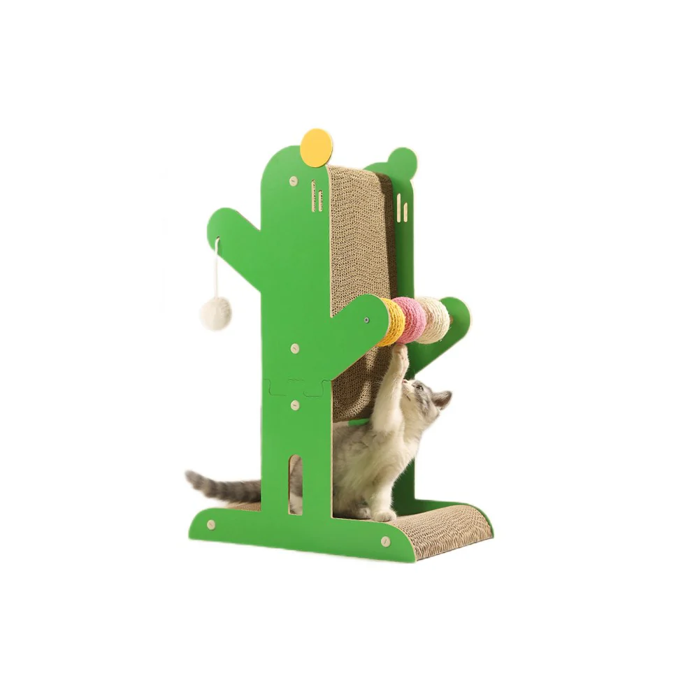 Cactus Corrugated Paper T-shaped Cat Scratcher - Image 2