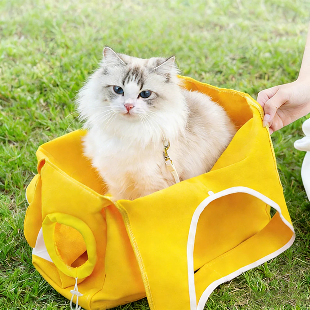Canvas Cat Carrier Shoulder Bag – Large Capacity Travel Cat Tote - Image 10