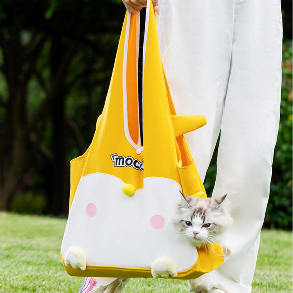 Canvas Cat Carrier Shoulder Bag – Large Capacity Travel Cat Tote - Image 11
