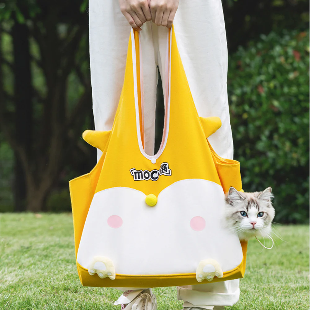 Canvas Cat Carrier Shoulder Bag – Large Capacity Travel Cat Tote - Image 8