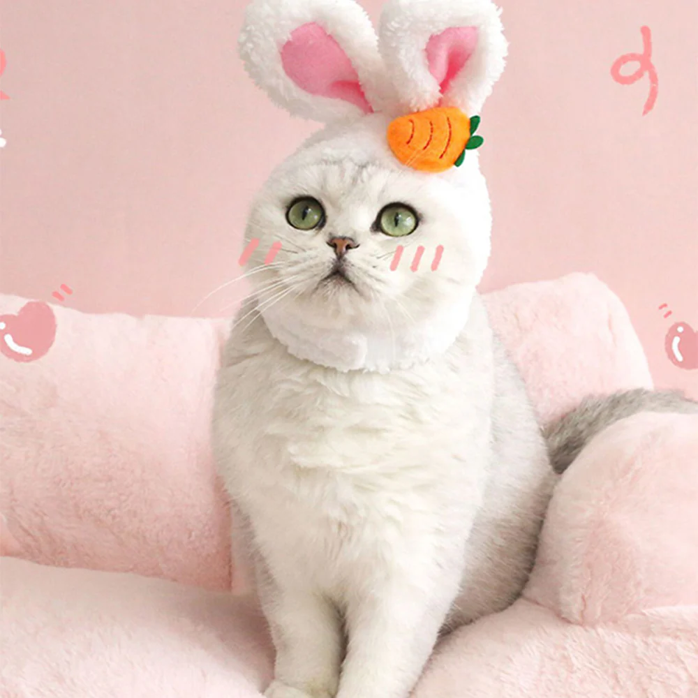 Carrot Rabbit Ears Hat For Cat (28-35cm) - Image 2