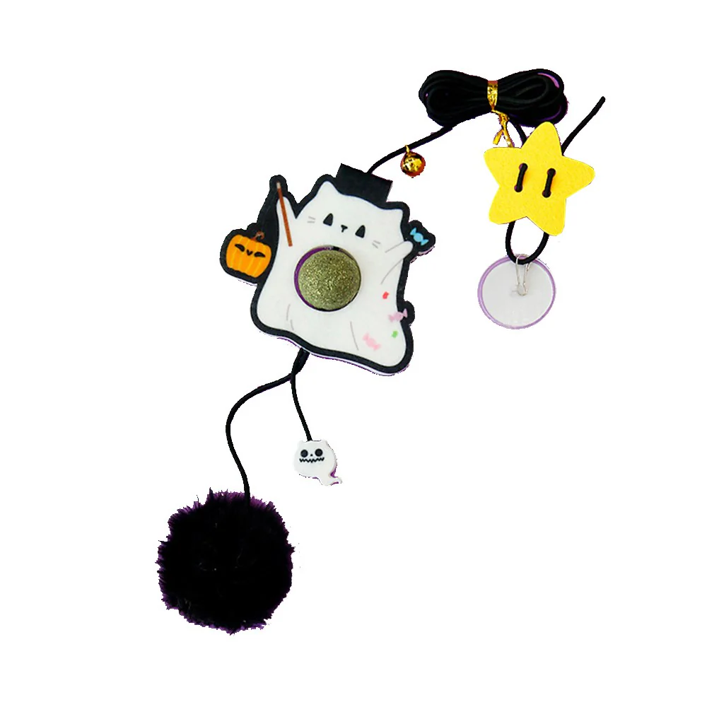 Cartoon Hallowmas With Elastic Swing & Catnip Ball Cat Toy - Image 2