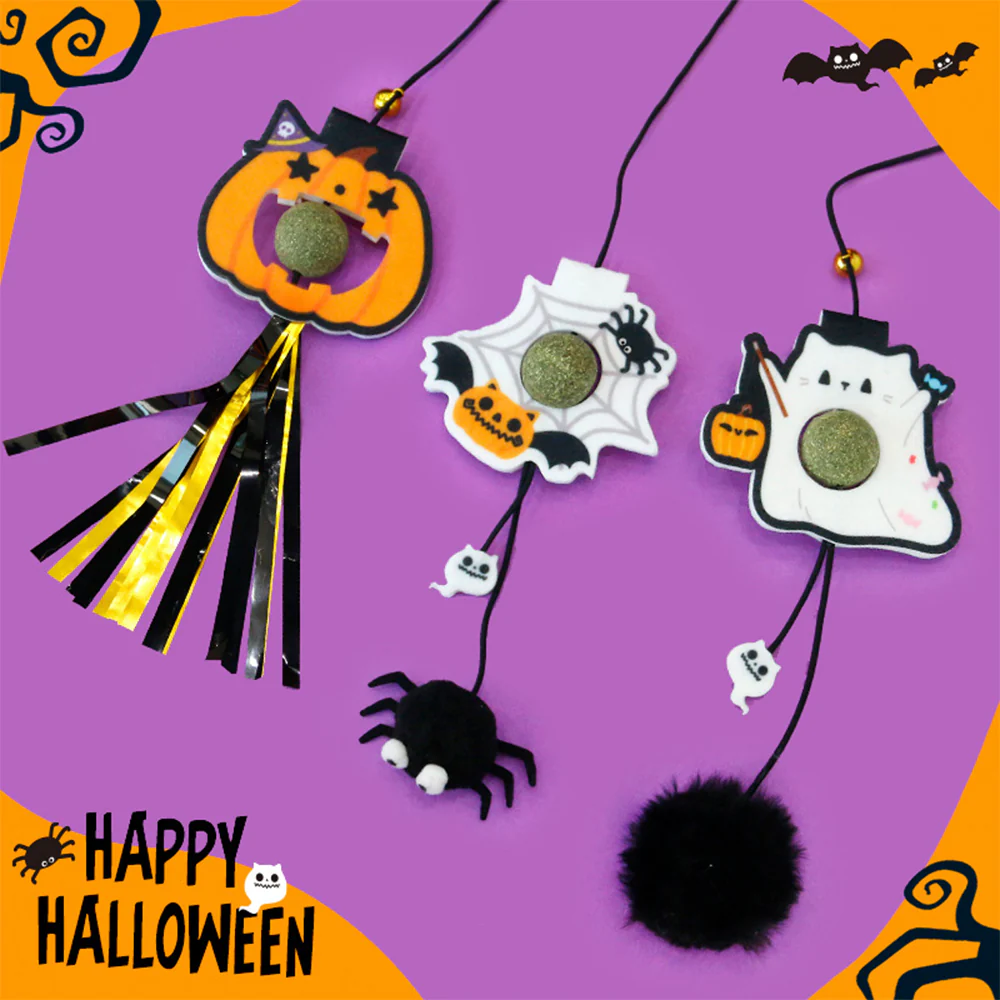Cartoon Hallowmas With Elastic Swing & Catnip Ball Cat Toy - Image 3