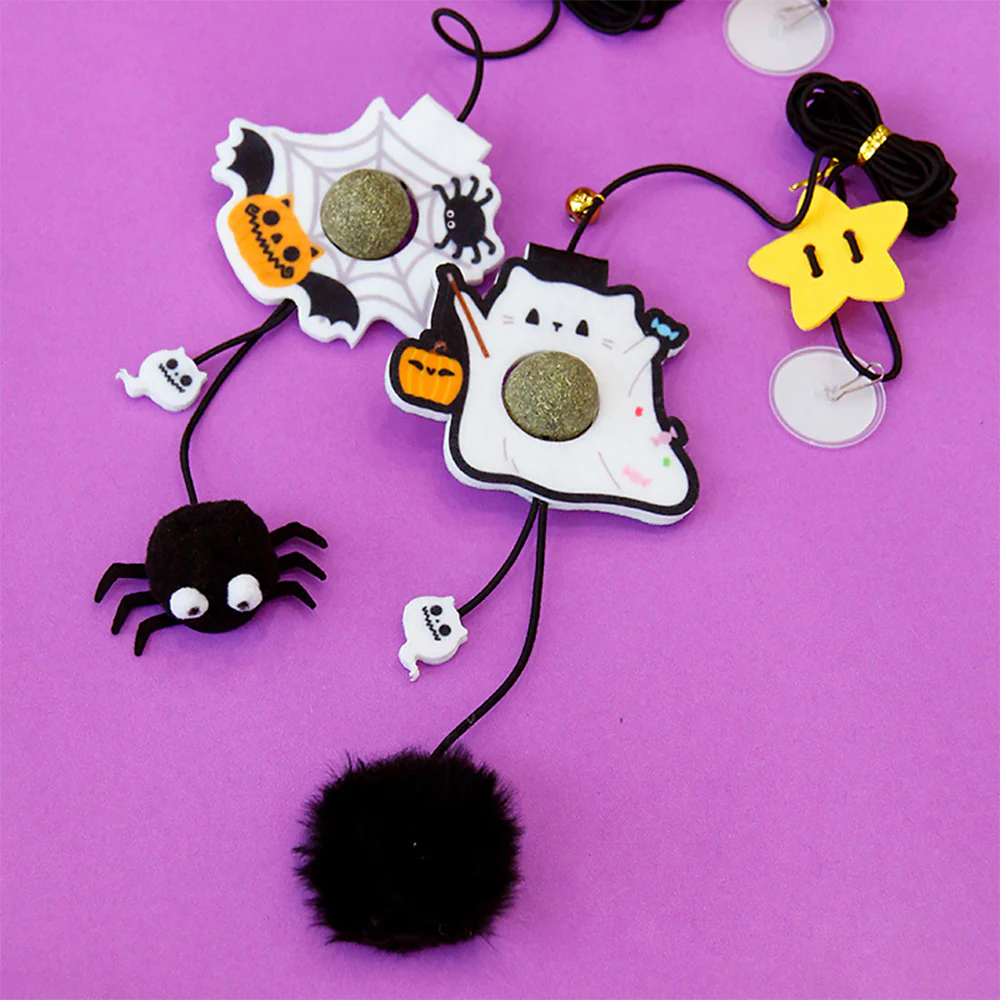 Cartoon Hallowmas With Elastic Swing & Catnip Ball Cat Toy - Image 4