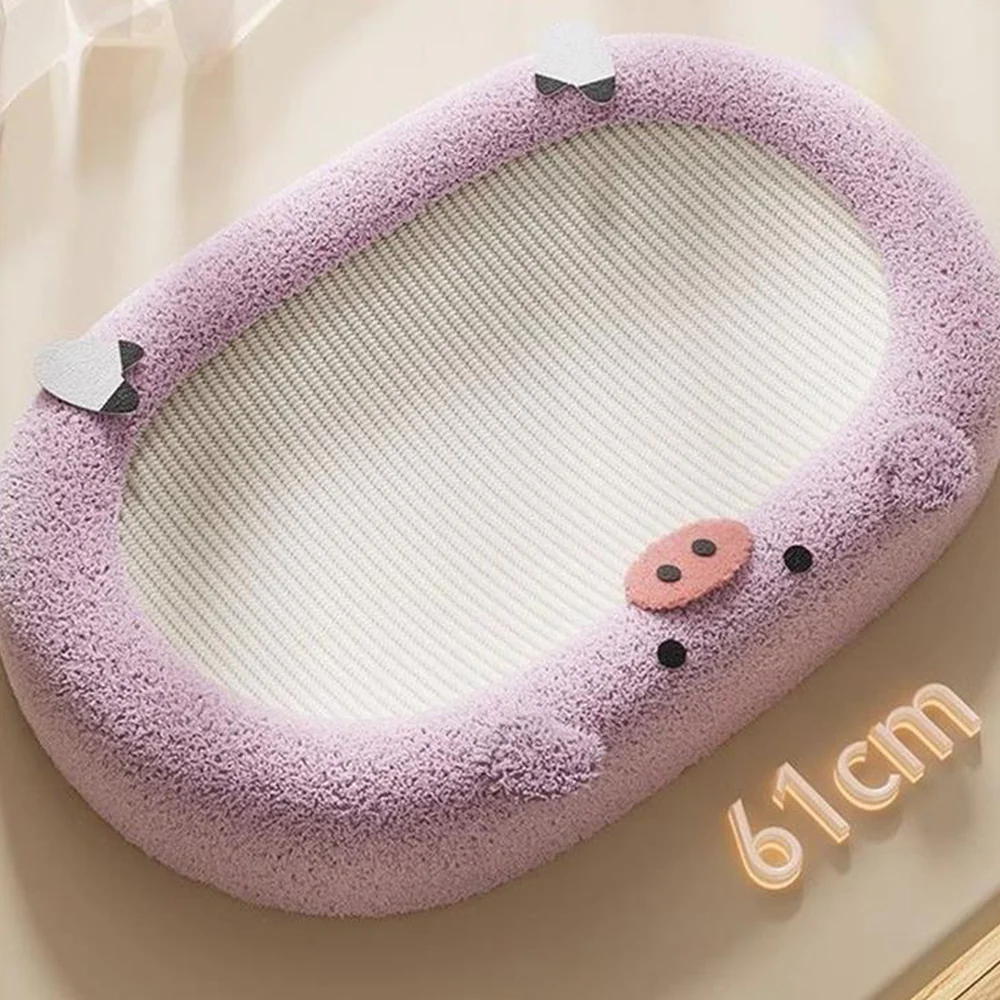 Cartoon Oval-shaped Extra Large Sisal Cat Scratcher - 61X40X9 cm - Image 8