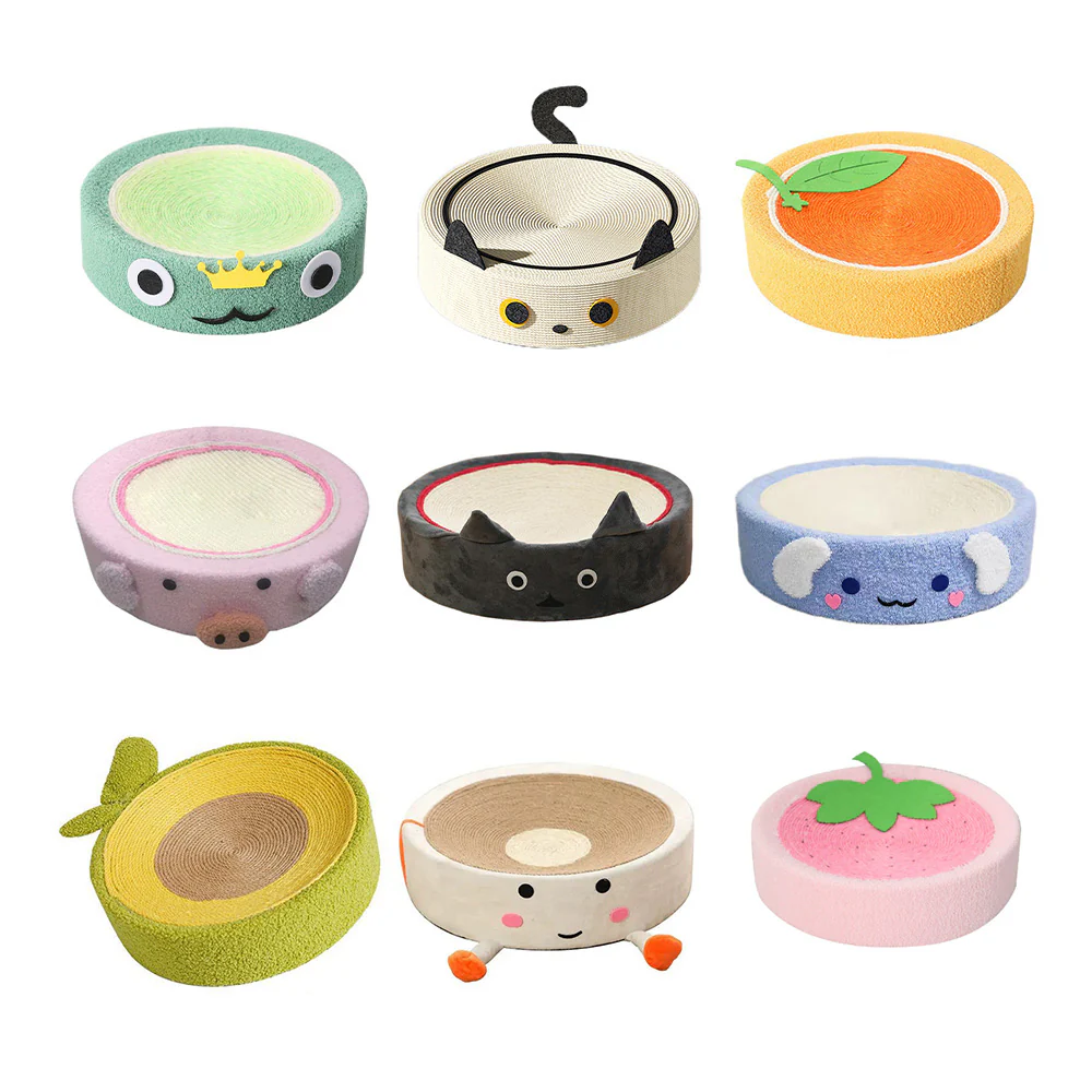 Cartoon Round Cat Scratcher - 40X40X10cm