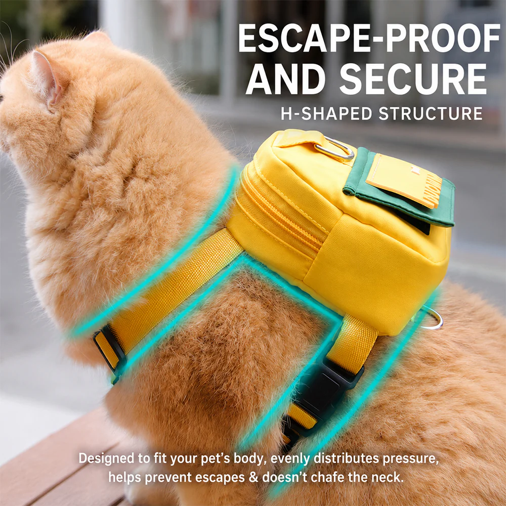 Pet Backpack Carrier with Harness & Leash Set | Escape Proof | Cats & Dogs - Image 8