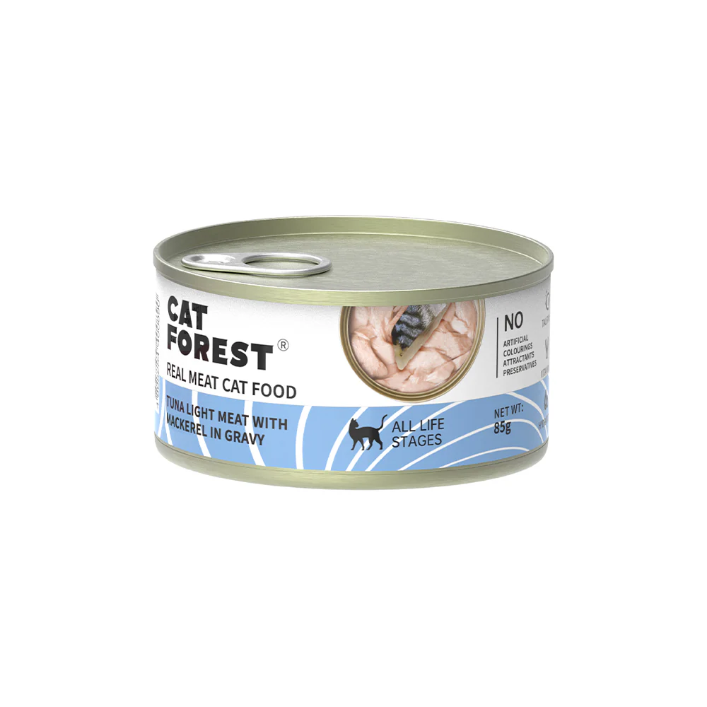 CAT FOREST Classic Tuna White Meat With Mackerel In Gravy Cat Canned Food - Image 3