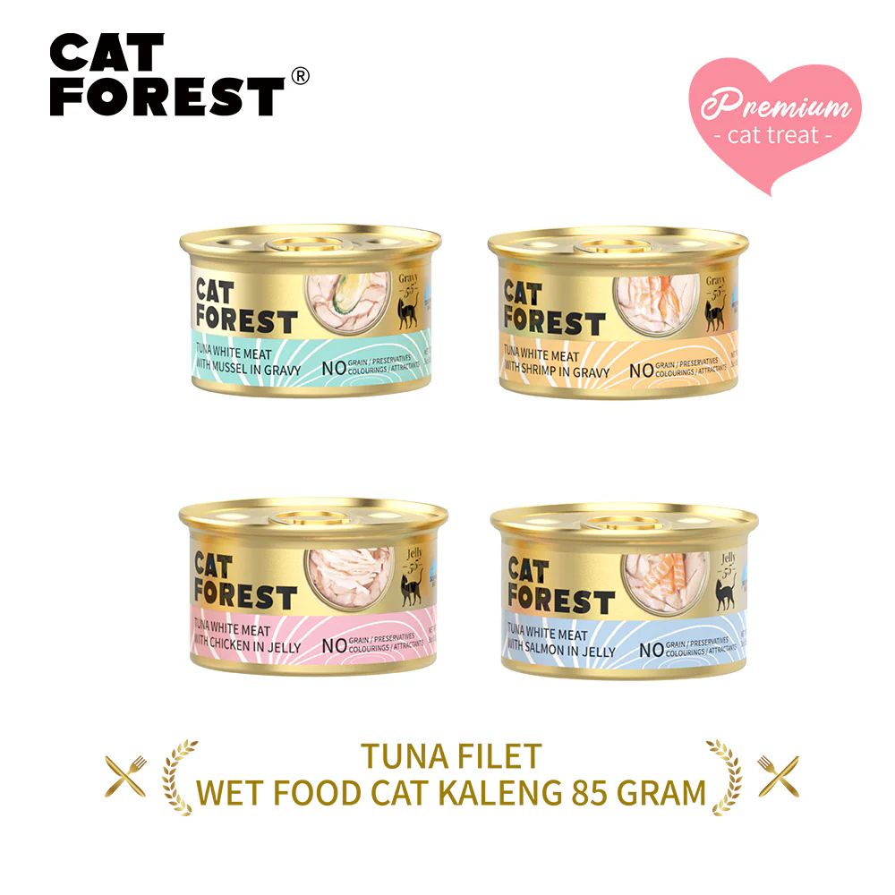 CAT FOREST Premium Tuna White Meat with Salmon in Jelly Canned Cat Food - Image 9