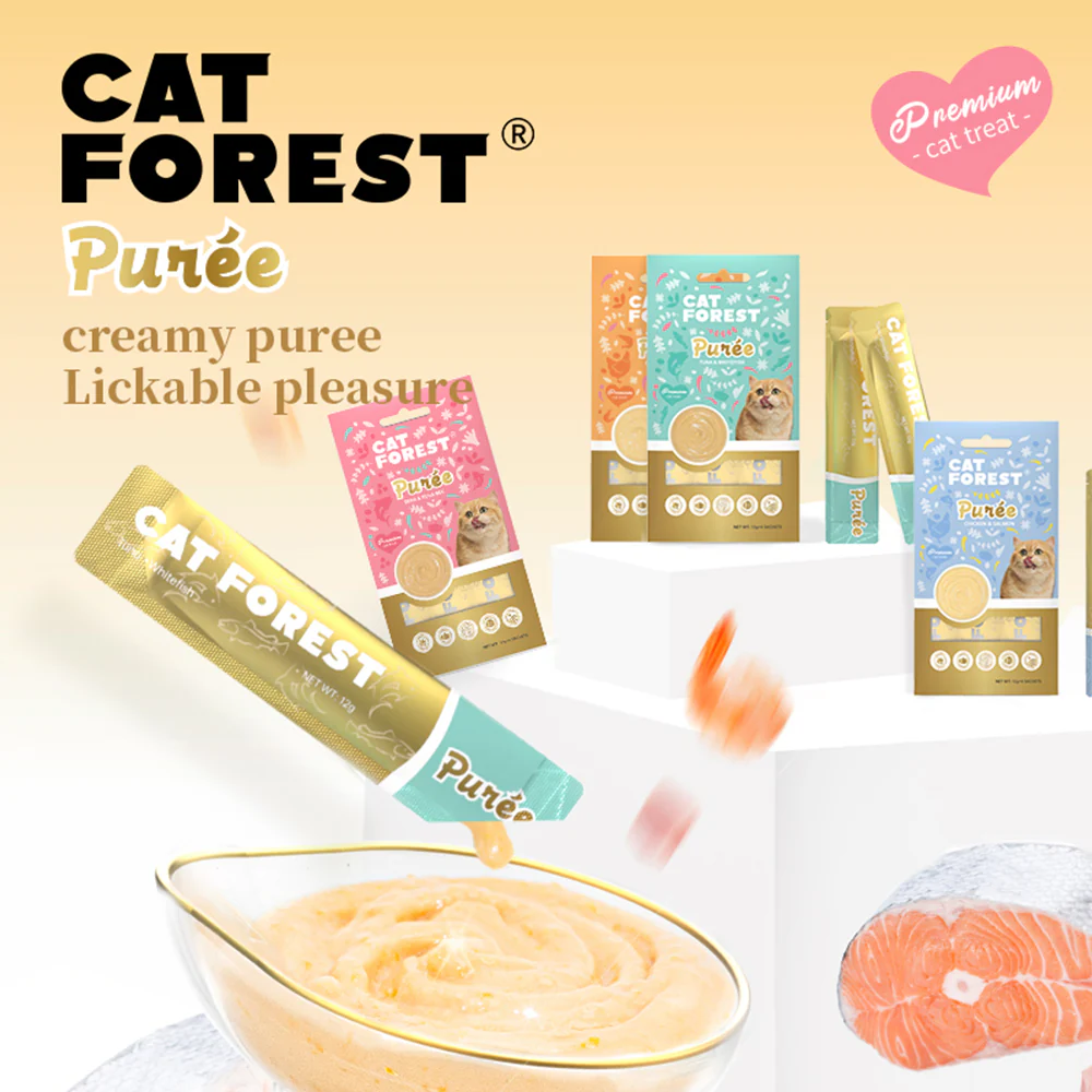 CAT FOREST Puree Tuna & Tuna Roe/Whitefish Cat Treats 12g x 48 - Image 6