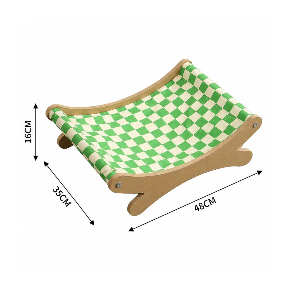 Cat Hammock Bed Wooden Frame Rocking - Image 3