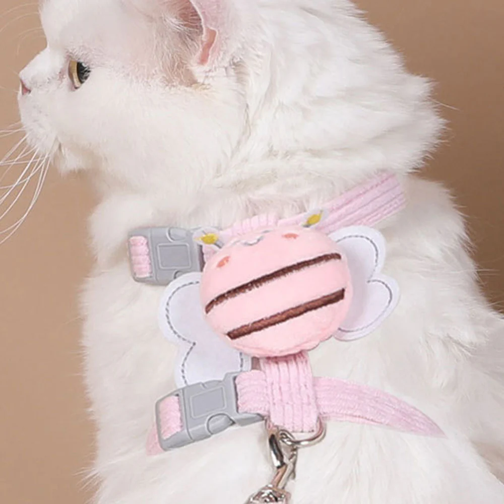 Cat Harness & Leash Set – Escape-Proof Adjustable Design | Yellow & Pink - Image 5