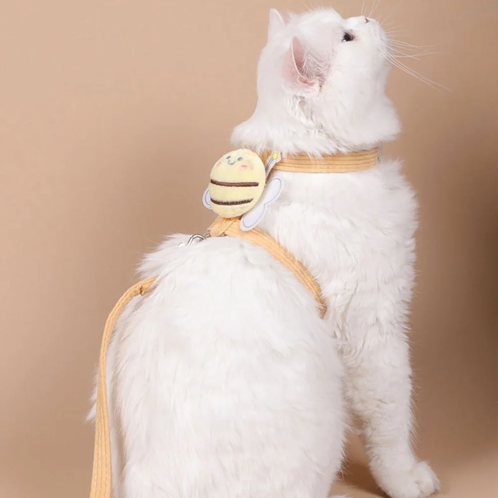 Cat Harness & Leash Set – Escape-Proof Adjustable Design | Yellow & Pink - Image 7