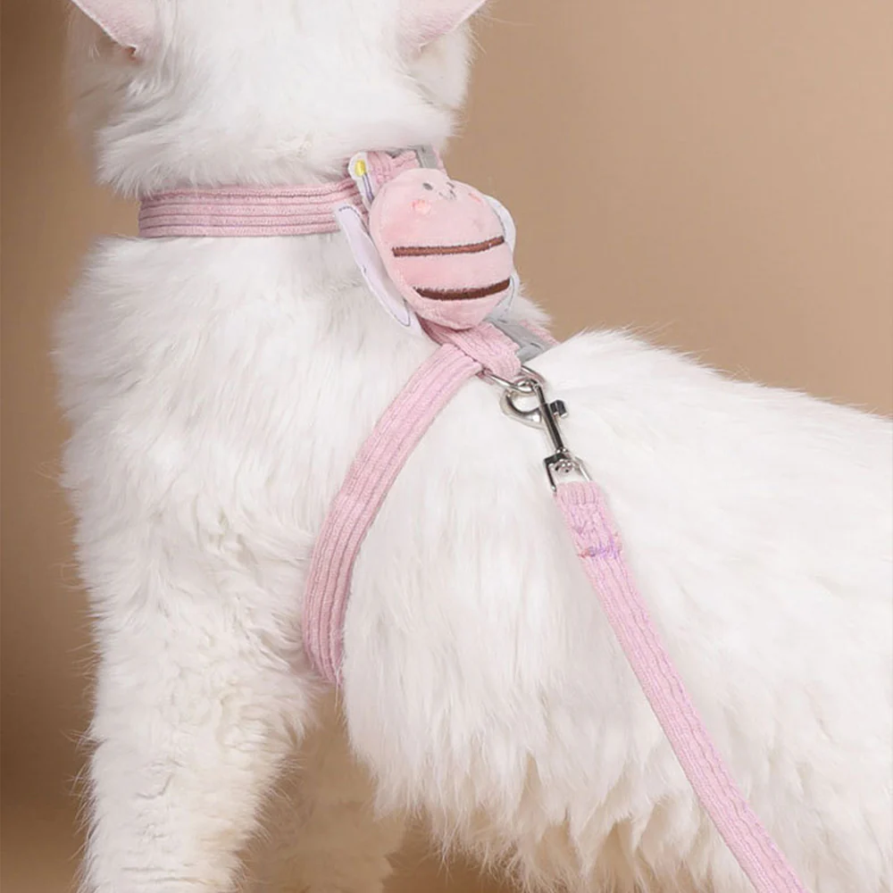 Cat Harness & Leash Set – Escape-Proof Adjustable Design | Yellow & Pink - Image 8